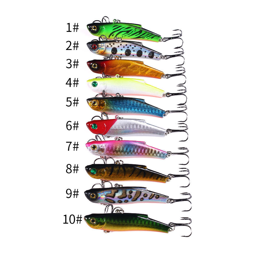 Full Water Column VIB Lure with Rattles - Multi-Layer Vibration Bait for Bass and Pike Fishing, Realistic Fish Design