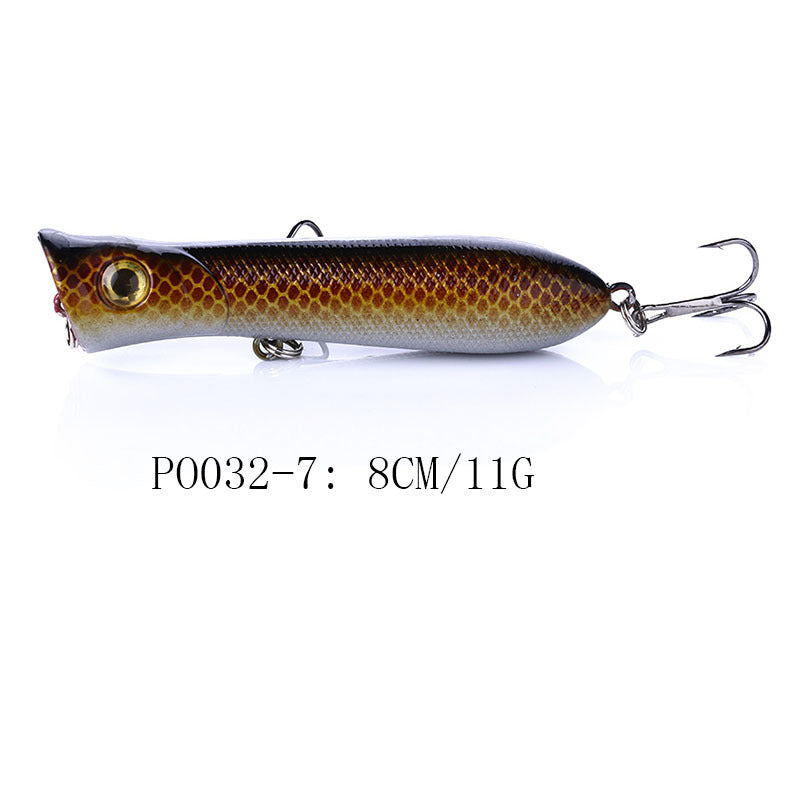 Splash Popper Lure - Topwater Hollow Body Crankbait for Freshwater Fishing, Realistic Surface Lure for Bass and Pike