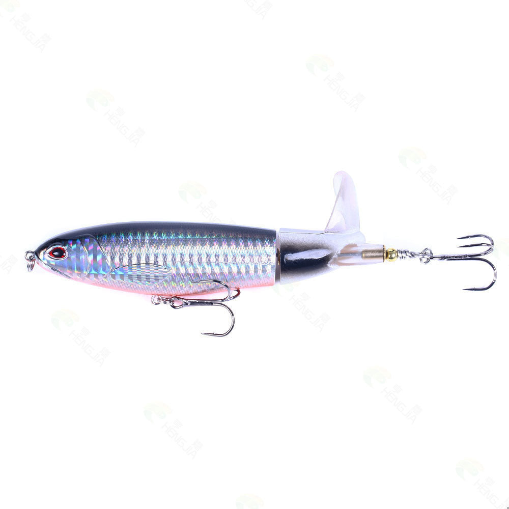 Floating Propeller Pencil Lure - Topwater Propeller Buzzbait for Bass and Pike Fishing, Realistic Surface Lure