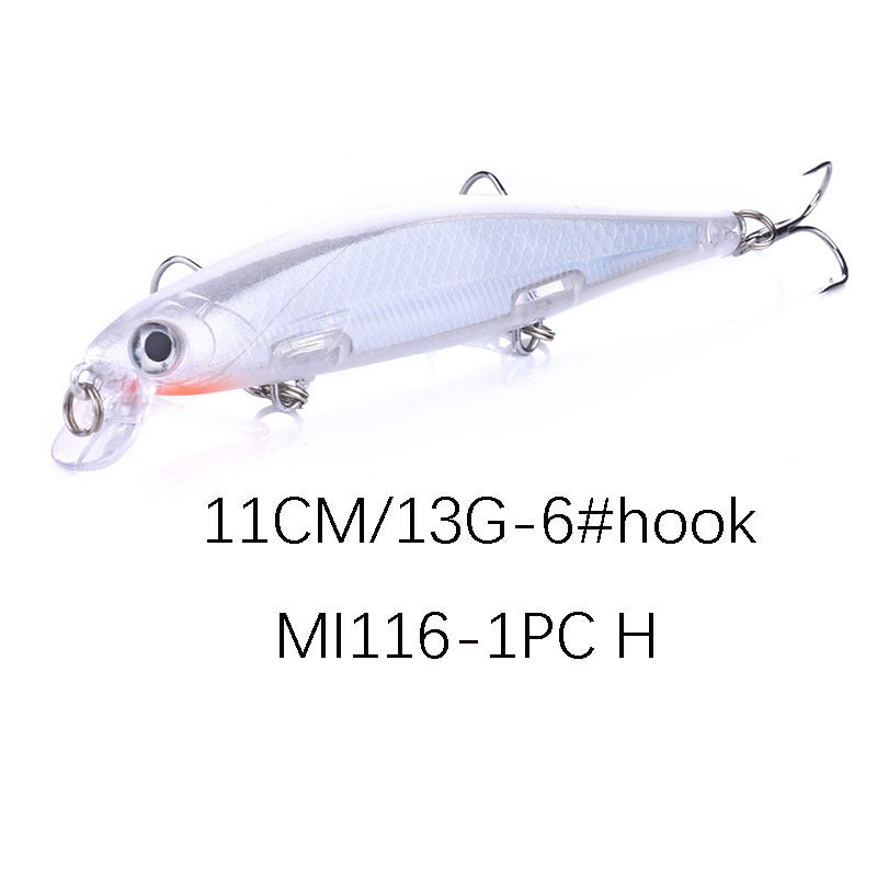 Señuelo de pececillo de pico corto de 11 cm: crankbait suspendido que se hunde, señuelo de pesca de lance largo de 13 g para lubina, lubina y lucio