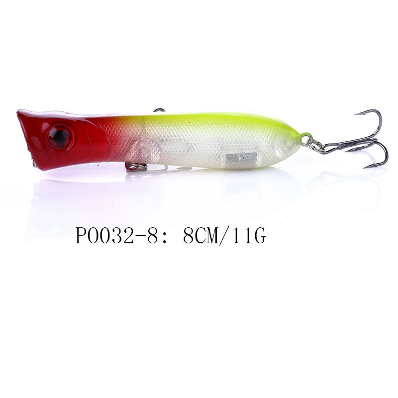 Señuelo Splash Popper: crankbait de cuerpo hueco para pesca en superficie en agua dulce, señuelo de superficie realista para lubina y lucio