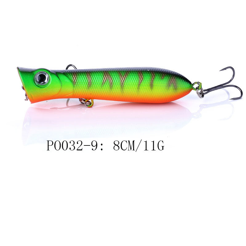 Señuelo Splash Popper: crankbait de cuerpo hueco para pesca en superficie en agua dulce, señuelo de superficie realista para lubina y lucio