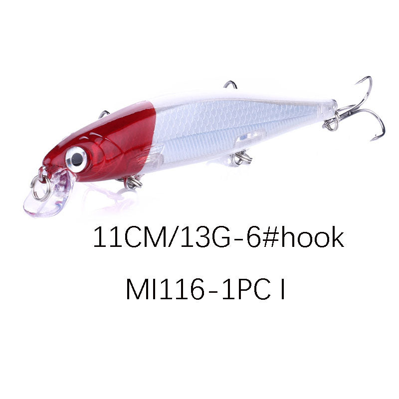 Señuelo de pececillo de pico corto de 11 cm: crankbait suspendido que se hunde, señuelo de pesca de lance largo de 13 g para lubina, lubina y lucio