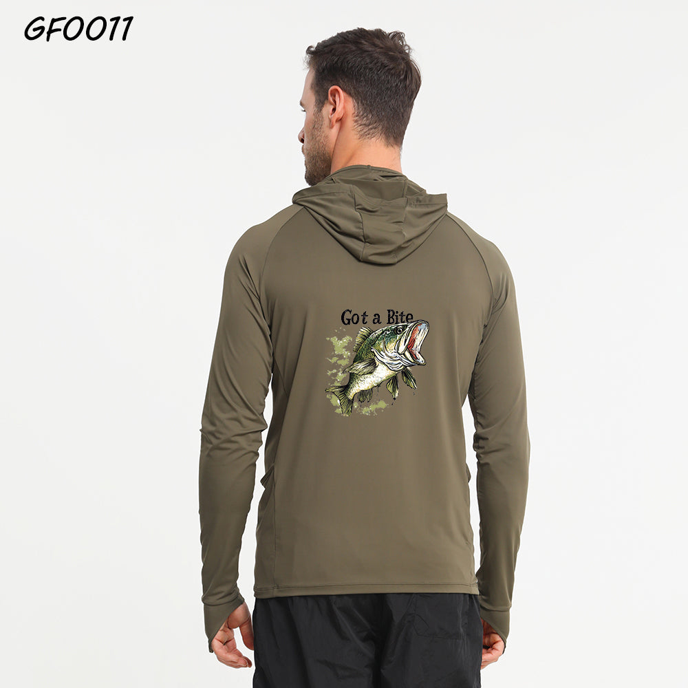 Got A Bite - Camisetas de pesca con protección UV de manga larga y capucha