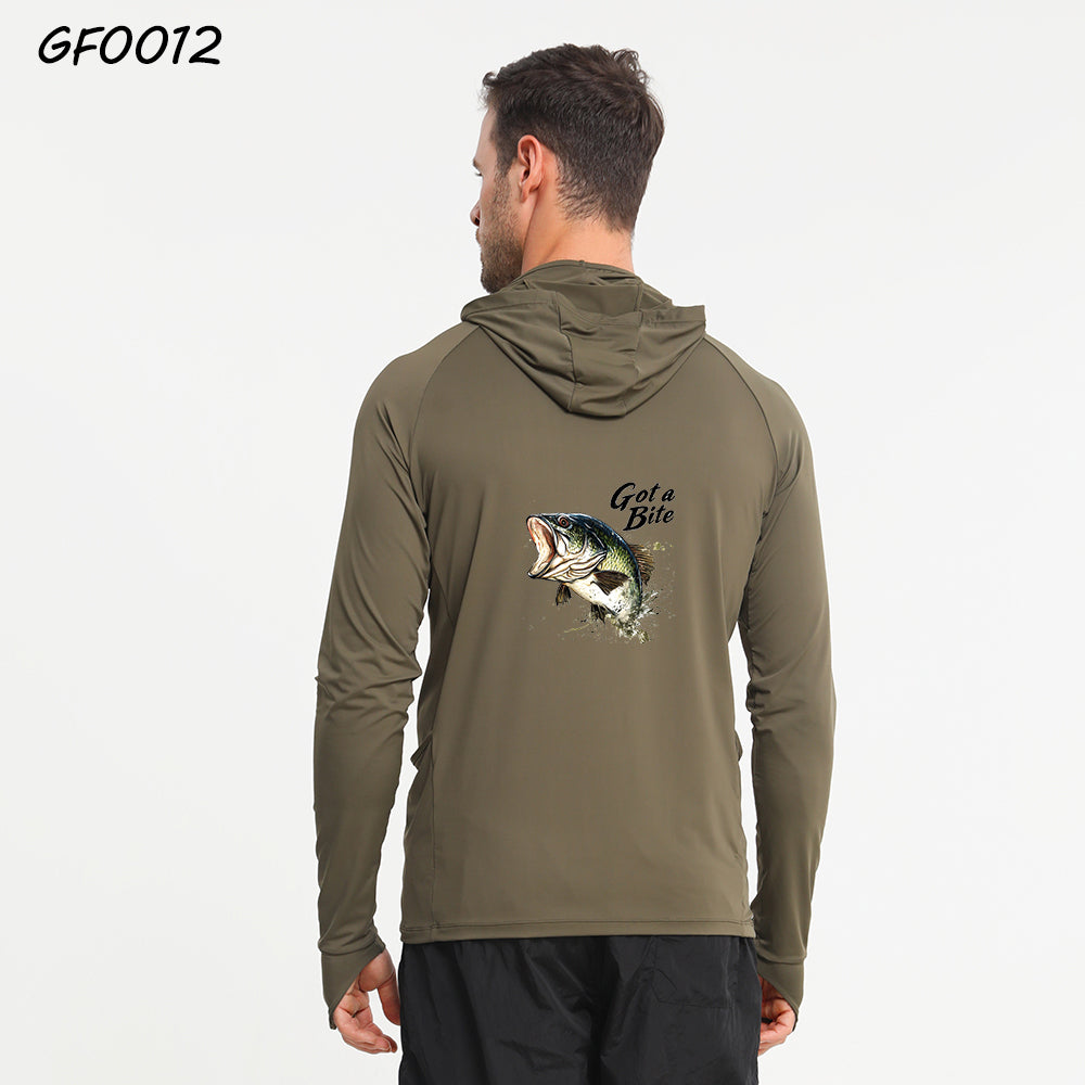 Got A Bite-Long Sleeve UV Protection Fishing Shirts With Hoodie